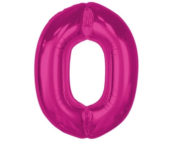 Balon foliowy Smart, cyfra 0, różowa, 92 cm