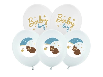 Balony lateksowe Baby Shower Baby boy niebieskie 30 cm 6 szt.