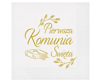 Serwetki papierowe Pierwsza Komunia Święta biblia 33 x 33 cm 20 szt.