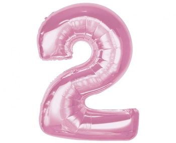 Balon foliowy Smart, cyfra 2, j. różowa, 92 cm