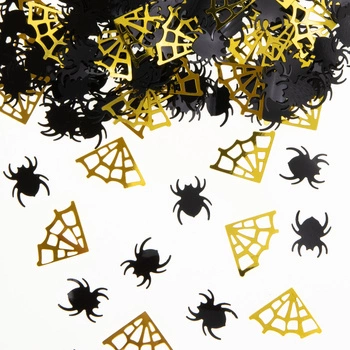 Konfetti Halloween Pająki i pajęczyny złoto-czarne 15g