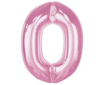 Balon foliowy Smart, cyfra 0, j. różowa, 92 cm