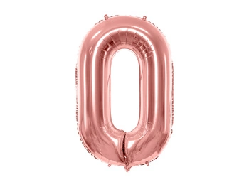 Balon foliowy Cyfra 0 różowe złoto 86 cm